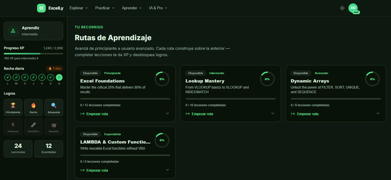 Pantalla de laboratorio y depuracion de Excelly