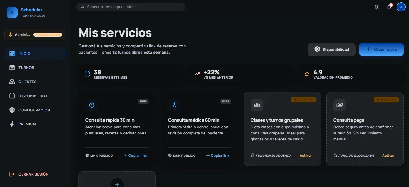 Turnero 2026 — Agenda sin llamados